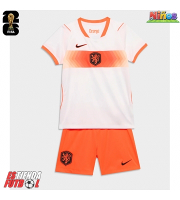 Países Bajos Segunda Equipación Niños Mundial 2026 Manga Corta (+ Pantalones cortos)